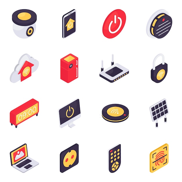Set of Smart Devices Isometric Icons