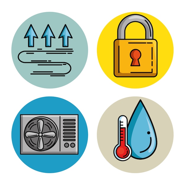 Set of smart home tecnology system icons