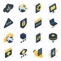 Vector set of smart technology isometric icons