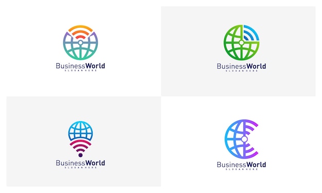 Set of Smart world logo vector template Creative world logo design concepts