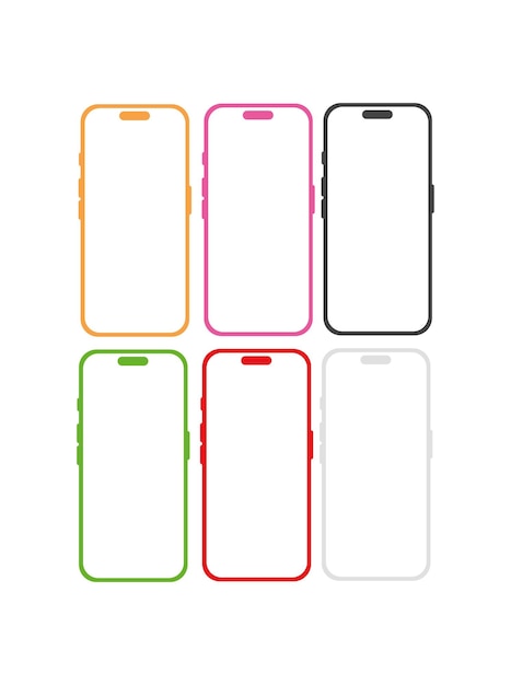 Vector set of smartphone mobile colors vector