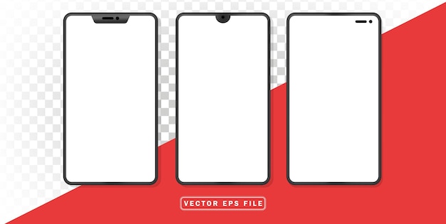 set smartphone mockup vector