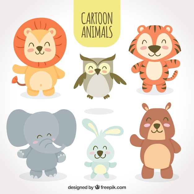 Set di animali da fumetto smiley