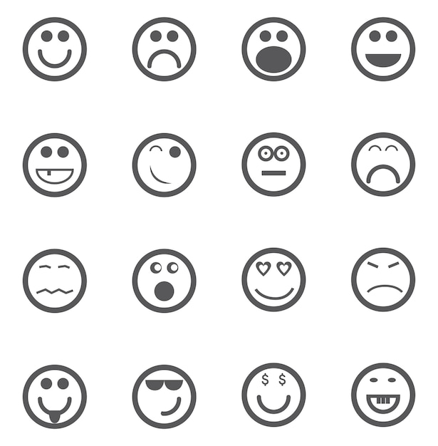 Vector set of smiley icons