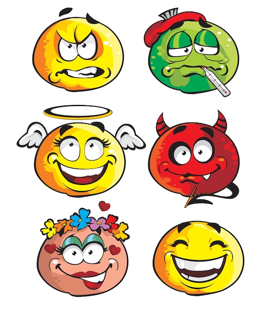 Vector set of smileys 2