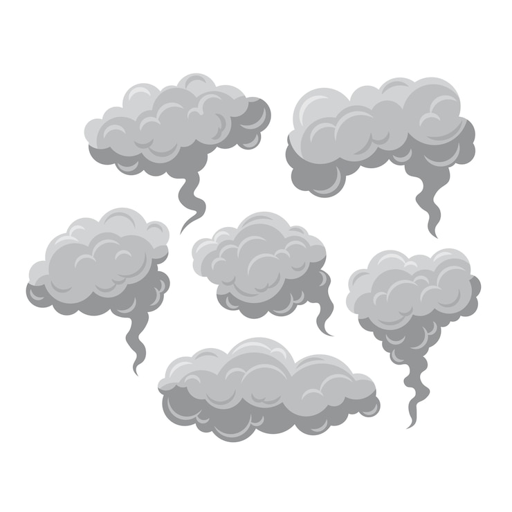 Vector set of smoke fog collection