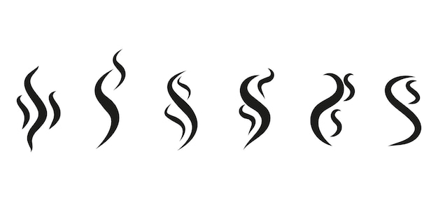 Vector set of smoke hot eps vector icon flat web design element for website or app