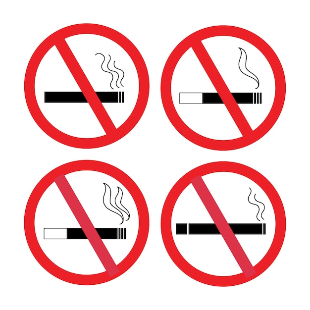 Set of a smoking ban sign