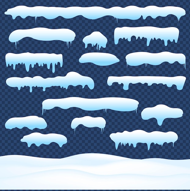 Set Of Snow Snowball And Drifts Transparent Background