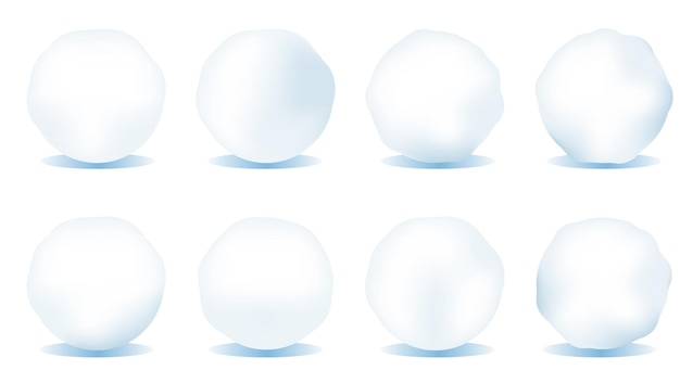 Set of snowball icons isolated on white background.Vector illustration.