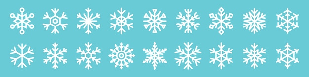 Vector set of snowflake icons