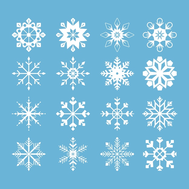 Vector set of snowflake vector