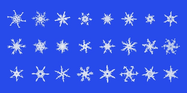 Set of snowflakes, new year theme, vector illustration