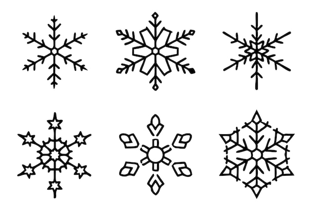 雪花と雪花のセット