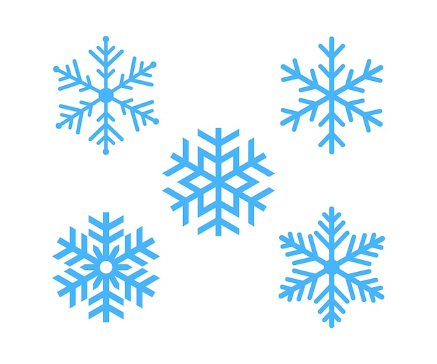 Set of snowflakes vector icon