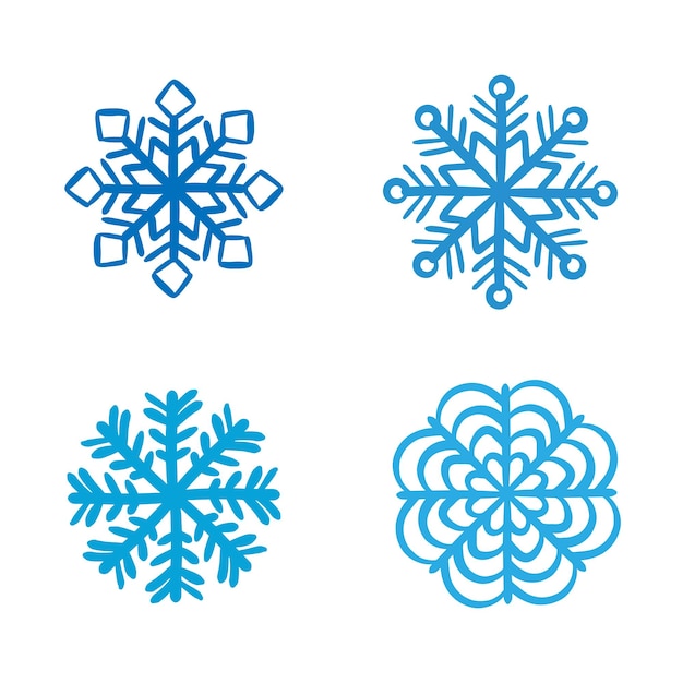 Set of snowflakes vector illustration icons labels