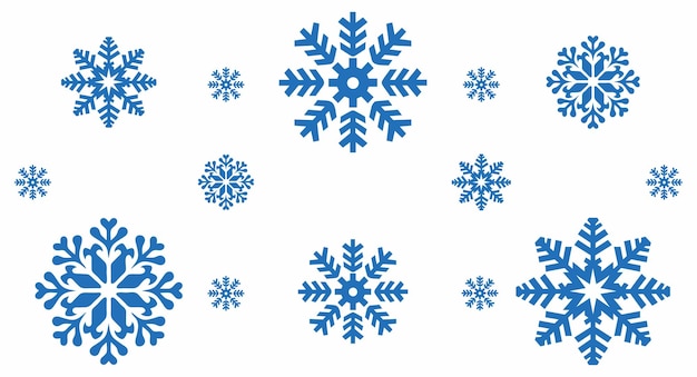 Set of snowflakes on white Snowflakes pattren