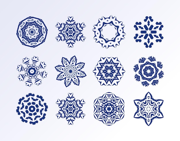 Vector set of snowflakes