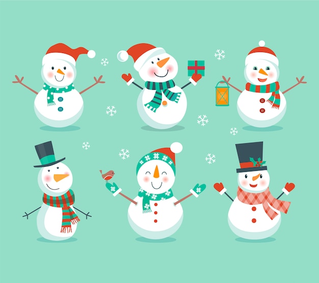 Vector set of snowmen