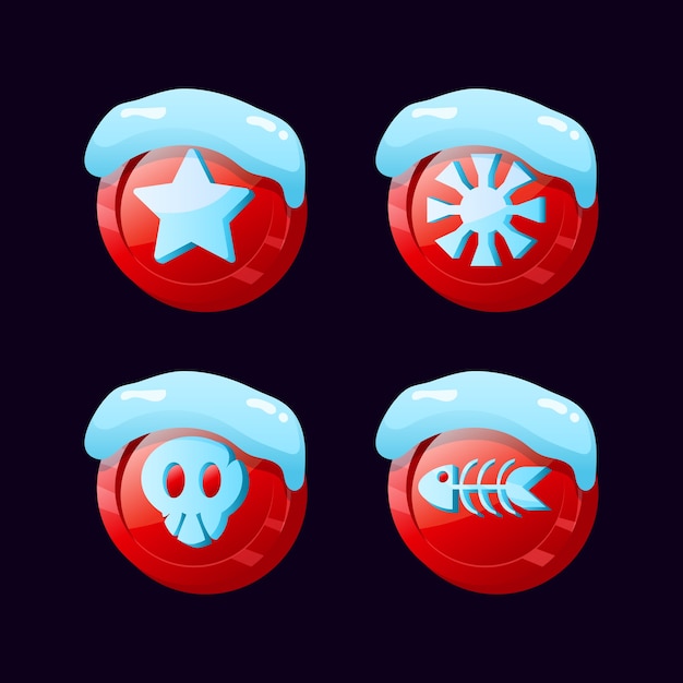 Set of snowy gui coin icon