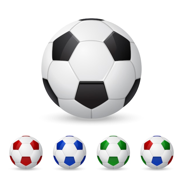 Set of soccer balls