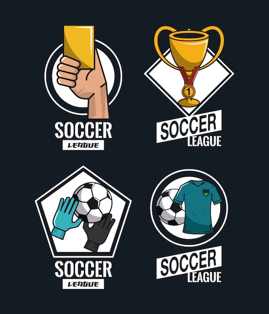 Set of soccer emblems collection 