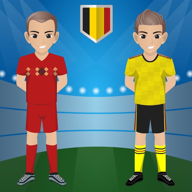 Set of Soccer / Football Supporter / Fans of BELGIUM National Team