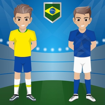 Set di sostenitori di calcio / calcio / fan della squadra nazionale brazil
