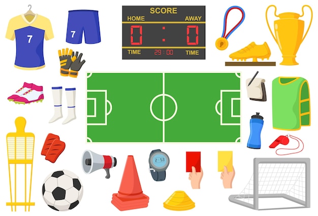 Set of soccer game sport element