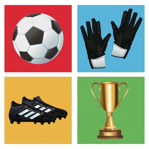 Vector set of soccer icons collection