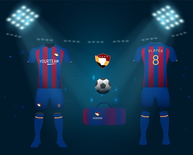 Vector set of soccer jersey or football kit