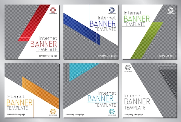 Set of social media advertising banners