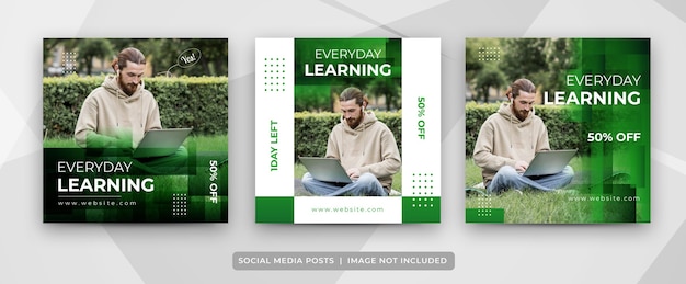 Set of social media e-learning post