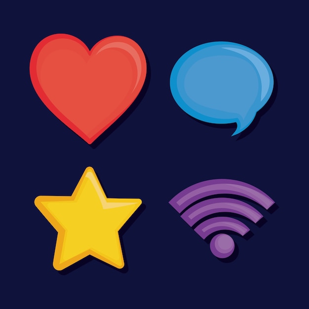 Set of social media icons