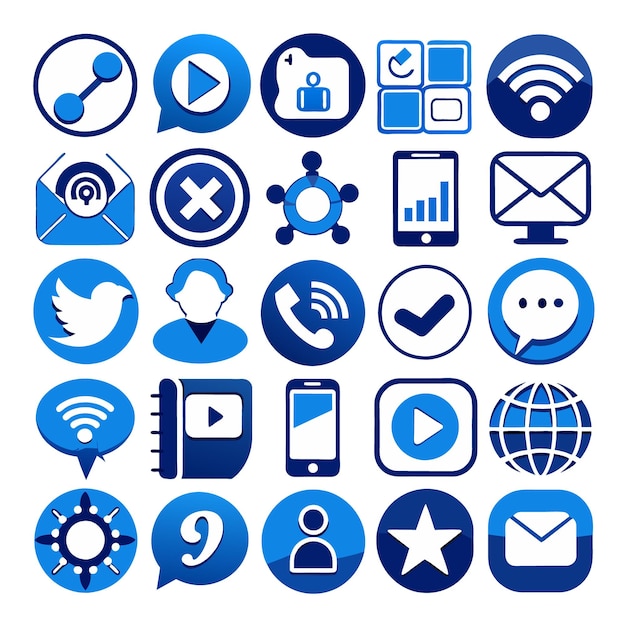 set of social media icons