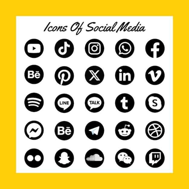 Vector set of social media icons