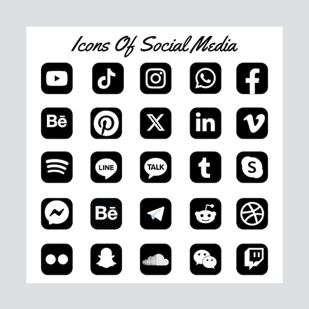 Vector set of social media icons