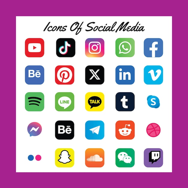 Vector set of social media icons