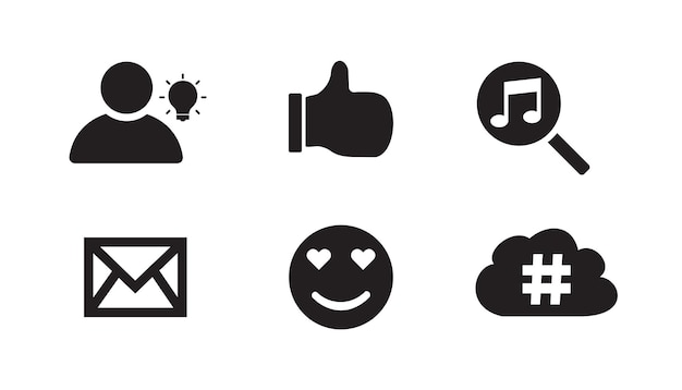 Set of social media icons