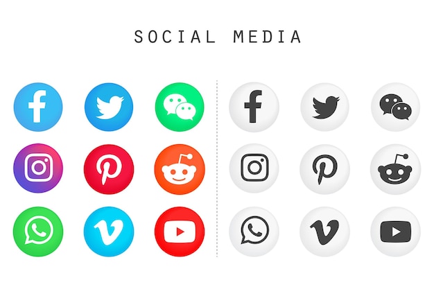 Vector a set of social media icons