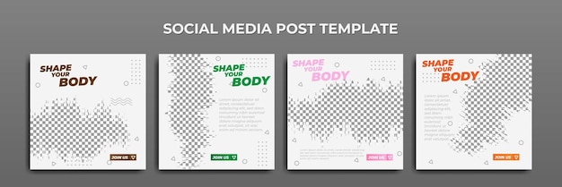 Set of social media story template design for online advertising with white grunge background