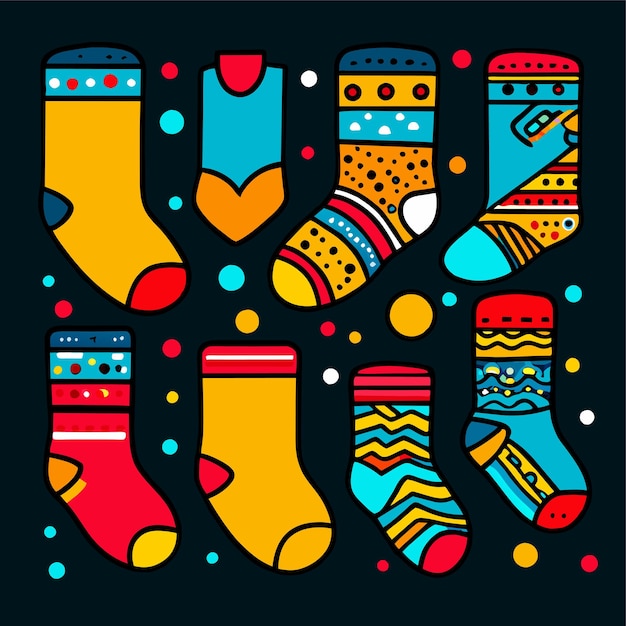 Vector set of socks vector illustration