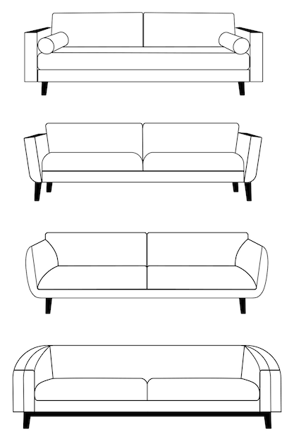 Vector set of sofas in vector