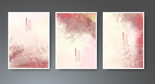 Set of soft bright watercolor background Design for your cover date postcard banner logo