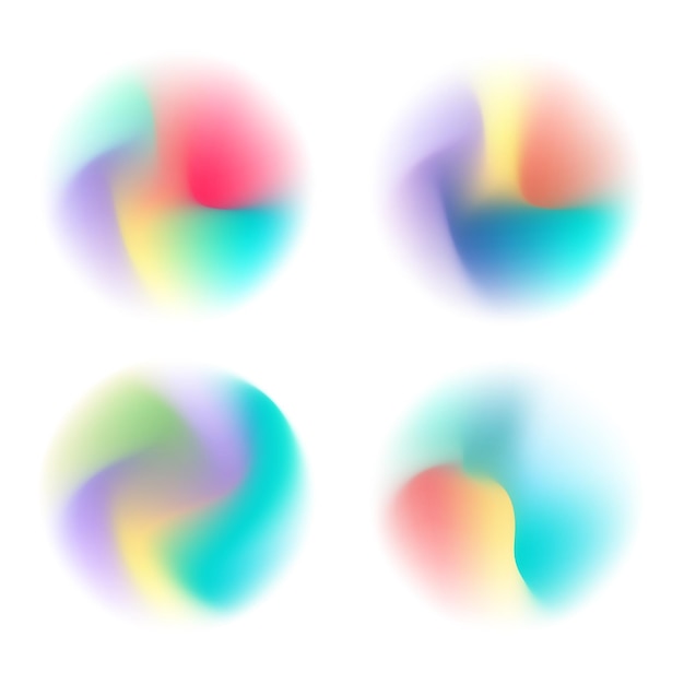 Set of soft color circle gradient