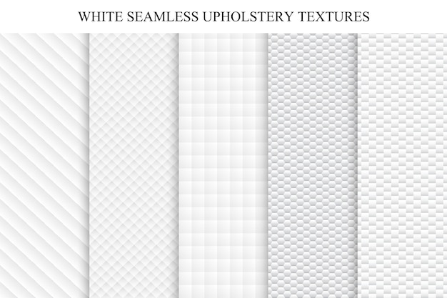 set of soft seamless white vector textures