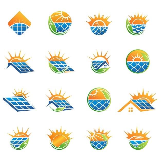 Set solar logo design vector collection with unique element idea