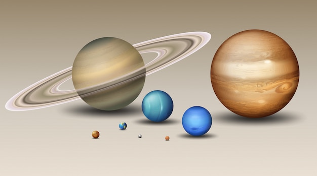 Vector set of solar system element