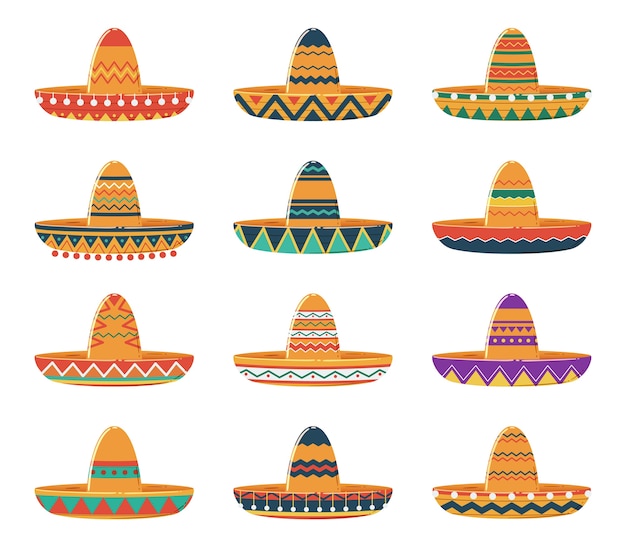 Set of sombrero hats