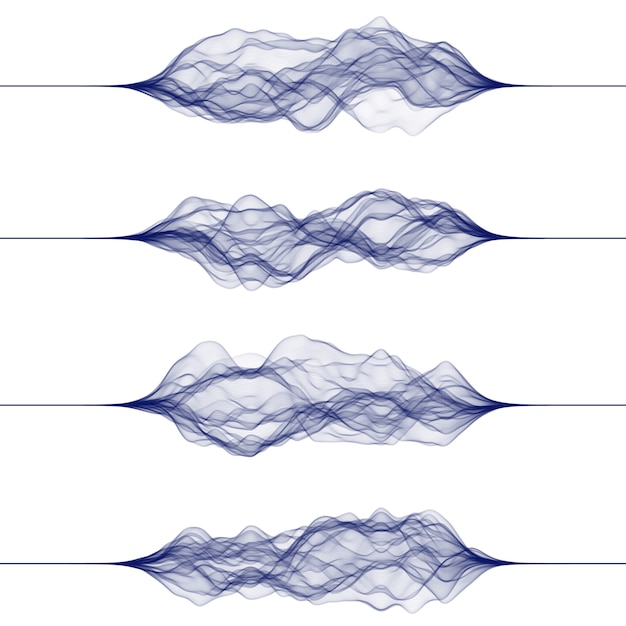 Vector set of sound waves made by lines.